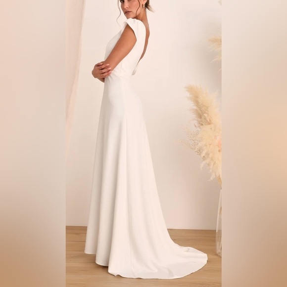 Lulus XL Melora White Sleeveless Wedding Open Back Bridal Dress #0518 - Picture 3 of 9